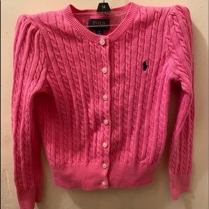 Pink Mini-Cable Cotton Cardigan